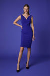 Picture of Feminine fitted dress in crepe stretch ROYAL
