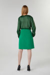 Picture of Flared skirt in elastic crepe with a placket design GREEN