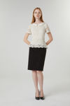 Picture of Lace top with satin collar EKRU