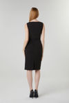 Picture of Feminine fitted dress in crepe stretch BLACK