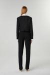 Picture of Short boucle jacket with scoop neck and outside pockets BLACK