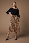 Picture of Chic midi dress in a combination of black and leopard print TYPE