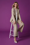 Picture of Double-breasted jacket in beige with off-white crepe elastic stripes BEIGE