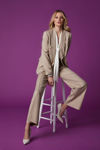 Picture of Beige trousers with off-white striped crepe elastic BEIGE