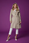 Picture of Lovely double breasted coat with hood and belt BEIGE