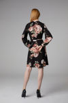 Picture of Dress in floral viscose fabric with radial cuts BLACK
