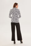 Picture of Lovely blouse in jacquard printed knit fabric BLACK