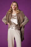 Picture of Sequin blouse with a neckline, sleeveless BEIGE