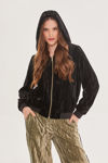 Picture of Hooded jacket with gold zipper BLACK
