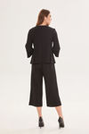 Picture of Cropped trousers in very good quality boucle fabric BLACK