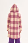 Picture of Casual plaid coat in thick velo MAUVE