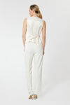 Picture of Off-white straight-leg trousers in a lovely embossed sagre fabric VANILIA