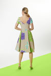 Picture of Princess dress in floral print from crepe elastic LIME