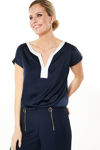 Picture of Japone blouse with front neckline BLUE