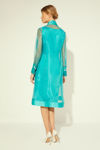 Picture of Women's fitted dress in heavy satin stretch GREEN
