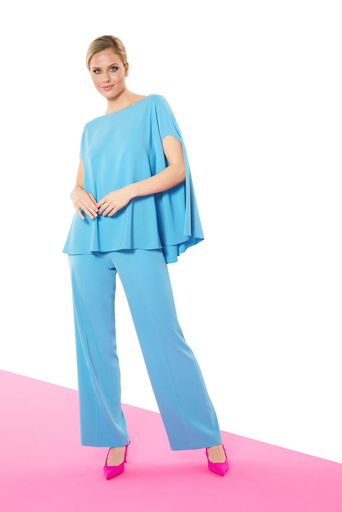 Picture of Handkerchief blouse in fine crepe TURQUOISE