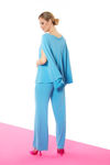 Picture of Crepe pants in a straight line TURQUOISE