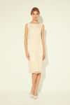 Picture of ace dress with tongues at hem BEIGE
