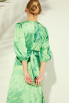 Picture of Printed cloche maxi dress with belt cut GREEN