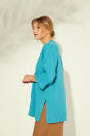 Picture of Blouse in matte viscose TURQUOISE