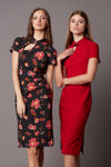 Φόρεμα Japanese look σε κρεπ ελαστικό κοκκινο