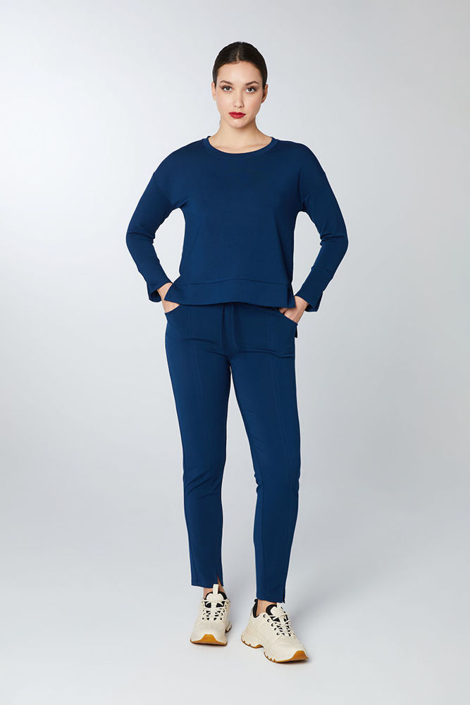 Εικόνα της Σπορ παντελόνι σε φίνο μαλακό ύφασμα μπλε