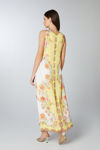 Φόρεμα σε foulard print σατέν κιτρινο