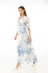 Maxi φόρεμα κλος σε floral print μπλε