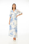 Maxi φόρεμα κλος σε floral print μπλε