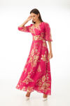 Maxi φόρεμα κλος σε floral print φουξια