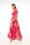 Maxi φόρεμα κλος σε floral print φουξια