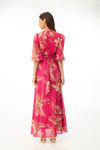 Maxi φόρεμα κλος σε floral print φουξια