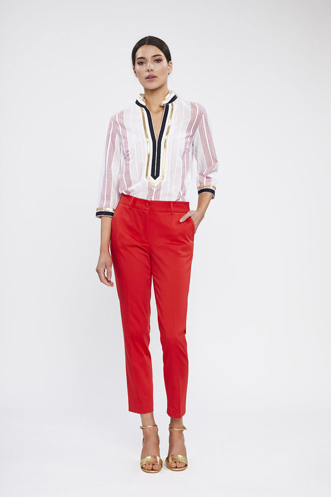 Best seller BELLA P. παντελόνι chinos κοκκινο
