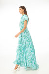 Maxi shirt dress σε floral εμπριμέ πρασινο