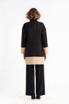 Ημίπαλτο διχρωμίας σε βελούρ ζακάρ μαυρο