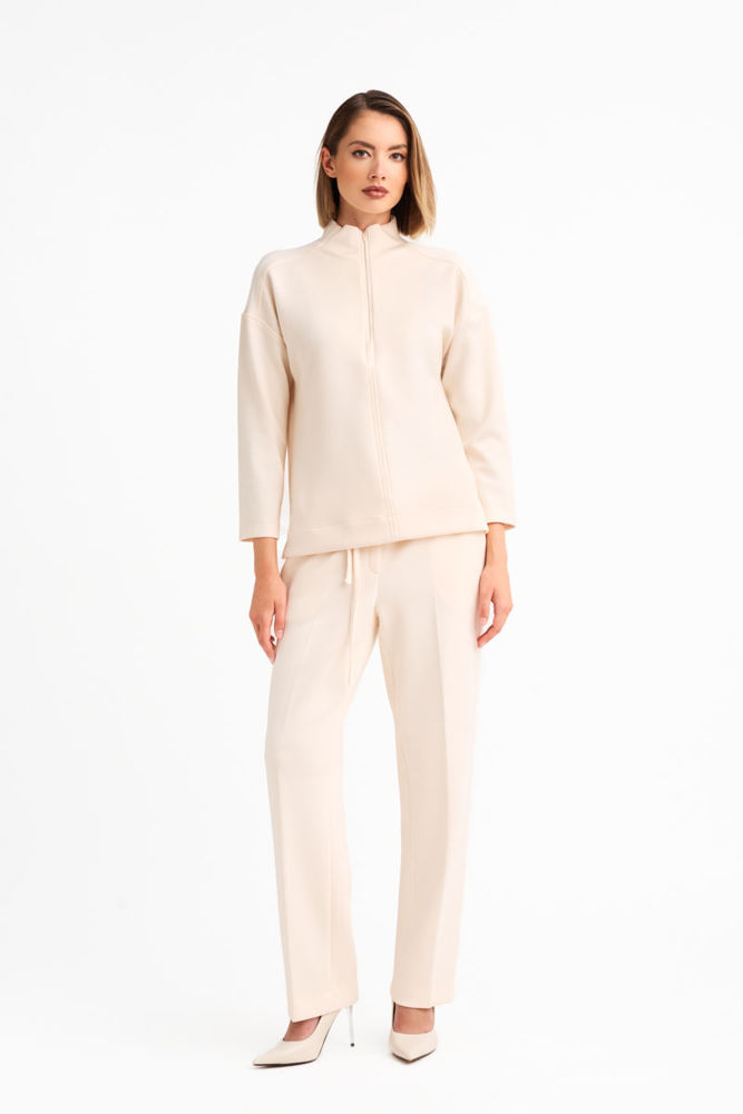 Μπλούζα από τύπου scuba με απαλή αφή. βανιλια