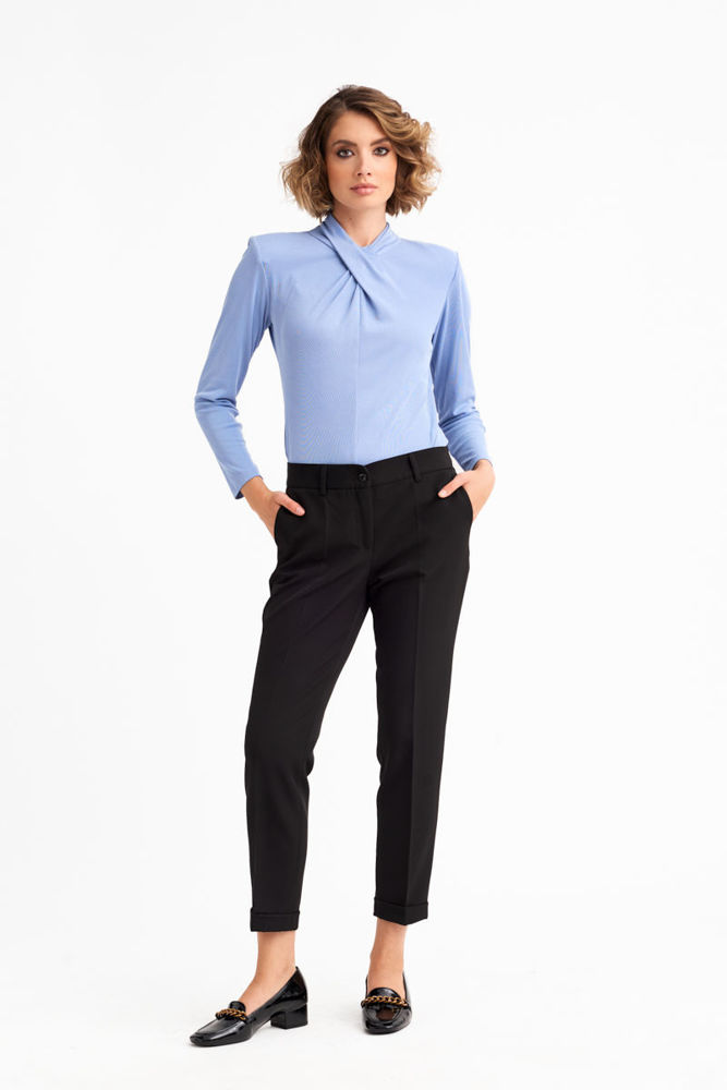 Παντελόνι chino από ελαστικό κρεπ μαυρο