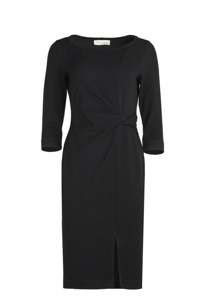 Φόρεμα με ντραπέ σχέδιο στη μέση μαυρο