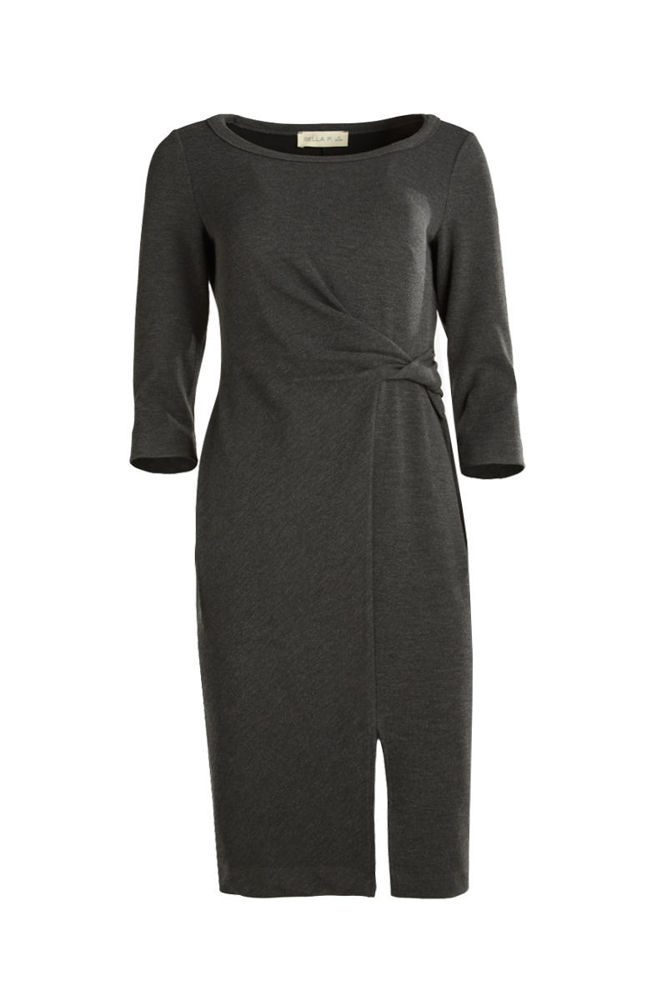 Φόρεμα με ντραπέ σχέδιο στη μέση γκρι