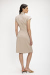 Κρουαζέ Φόρεμα από Ελαστικό Tencel με Χρυσή Λεπτομέρεια μπεζ