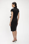 Κρουαζέ Φόρεμα από Ελαστικό Tencel με Χρυσή Λεπτομέρεια μαυρο