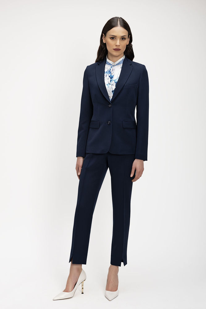 Blazer BELLA P. σε ελαστικό κρεπ  μπλε